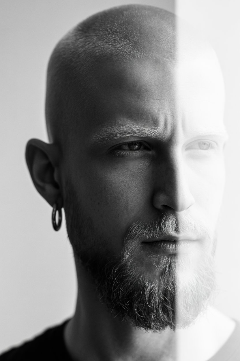 Ritratto d'autore artistico bianco e nero Carpi